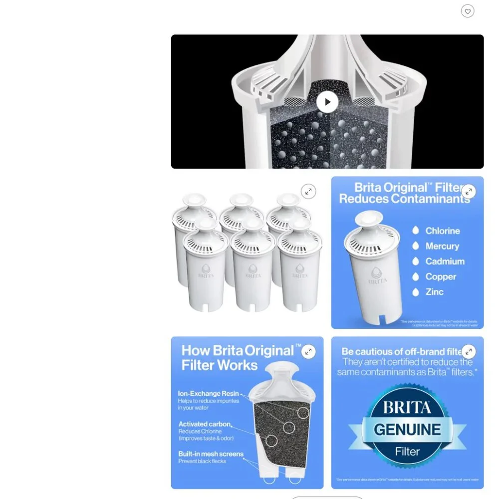 Brita Replacement Water Filters – Standard, 5 Sealed Filters (Open Box) - Picture 2 of 6